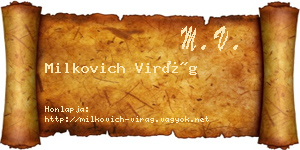 Milkovich Virág névjegykártya